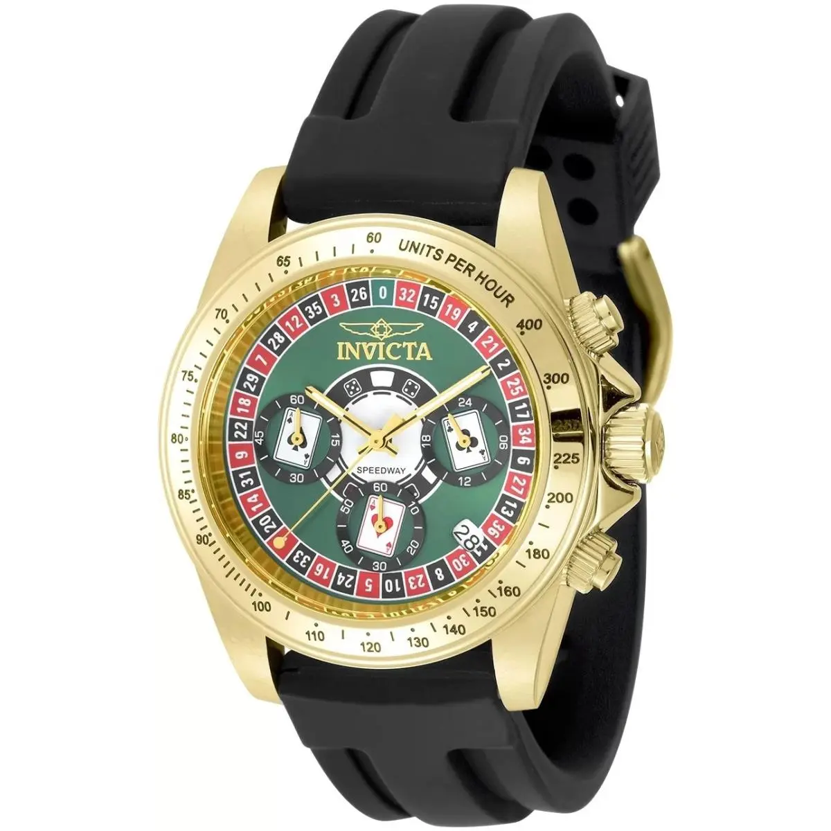 Invicta Men`s 39.5mm Speedway Roulette Casino Chronograph Quartz Gold Tone Watch