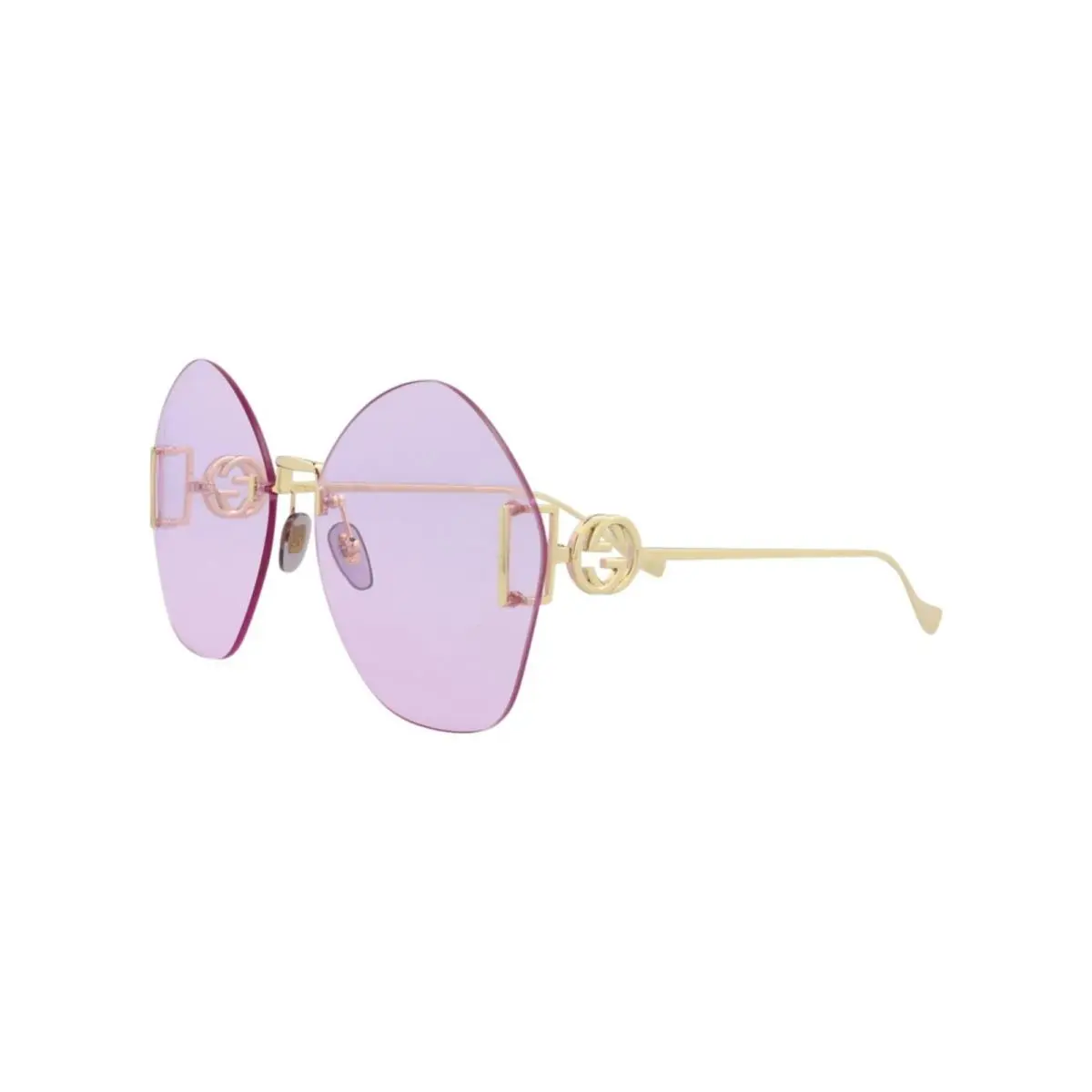 Womens Round/oval GG1203S 001 65 Gold Gold Violet Fashion Designer Eyewear by Gucci