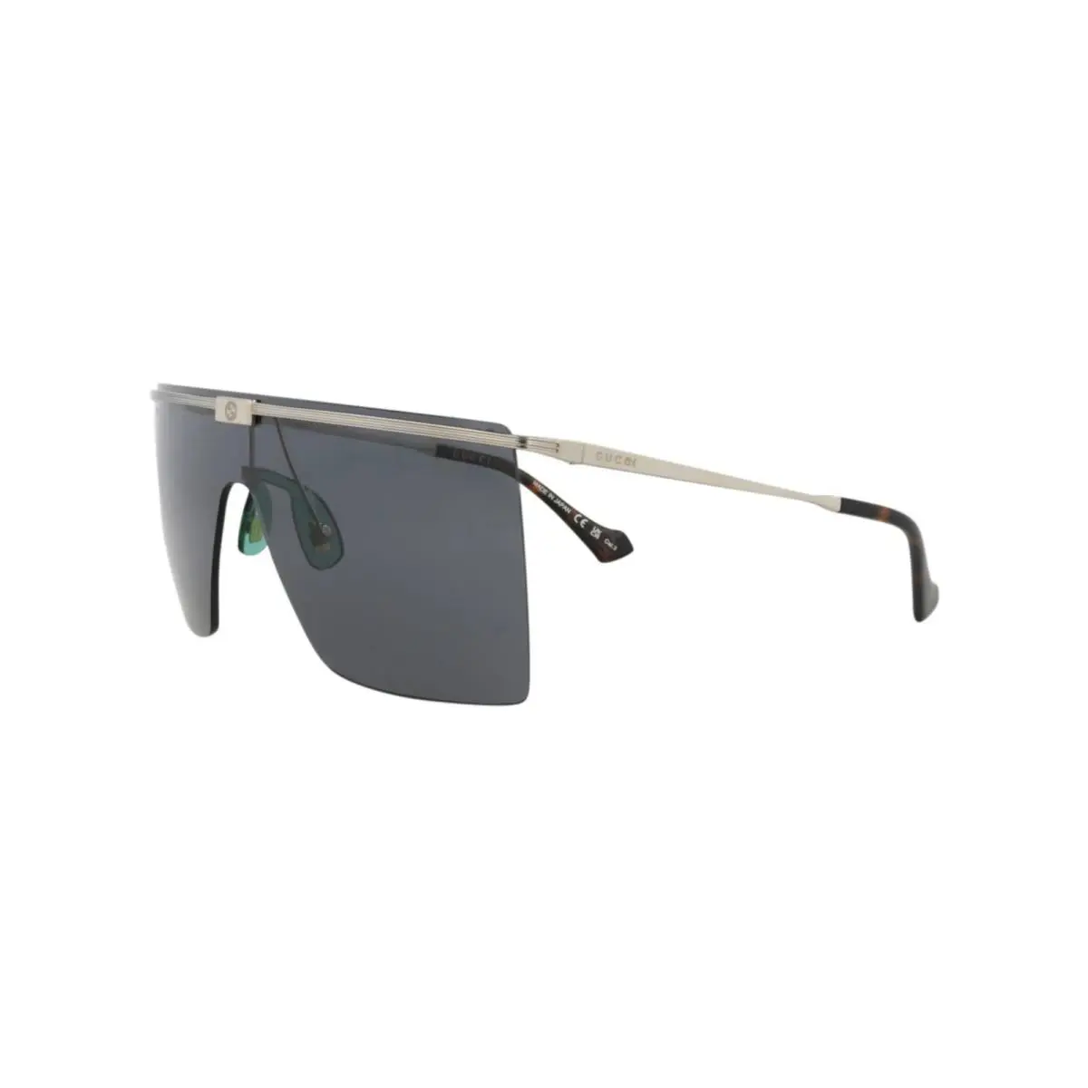 Mens Shield/wrap Silver Silver Grey Fashion Designer Eyewear by Gucci