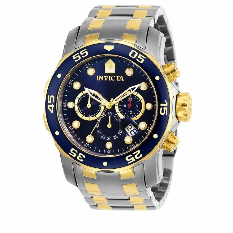Pro Diver Scuba Men`s Watch - 48mm. Steel Gold 0077 by Invicta
