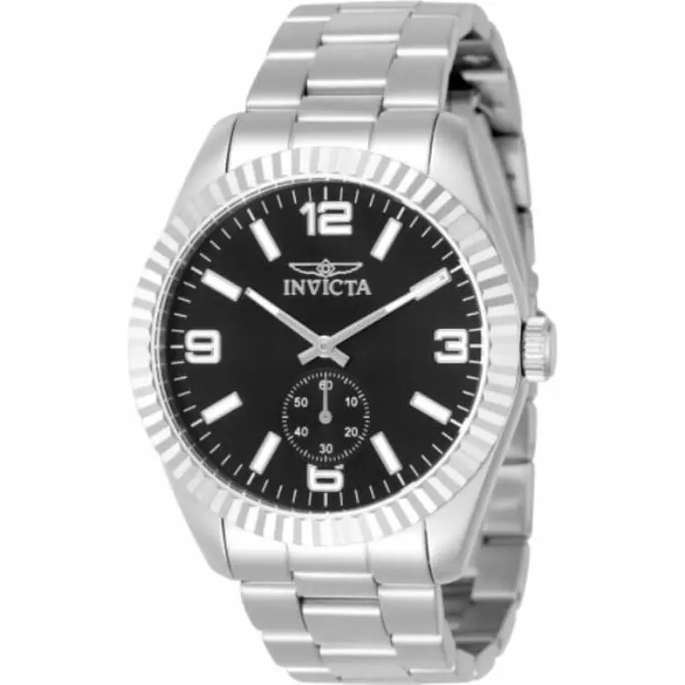 Specialty 49318 Black Dial Quartz Multifunction Stainless Steel Watch by Invicta