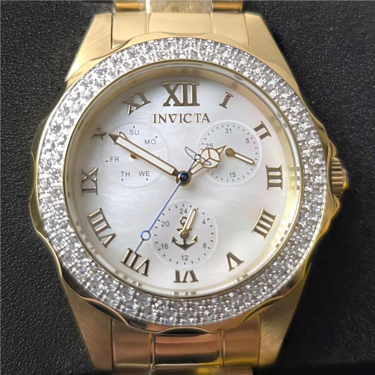 Ocean Voyage Lady Model 47700 Mother of Pearl Dial Quartz Gold 0402 by Invicta