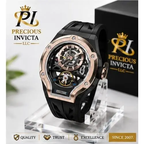 Invicta Men`s 45mm S1 Rally Automatic Skeleton Dial Rose Gold/black Watch