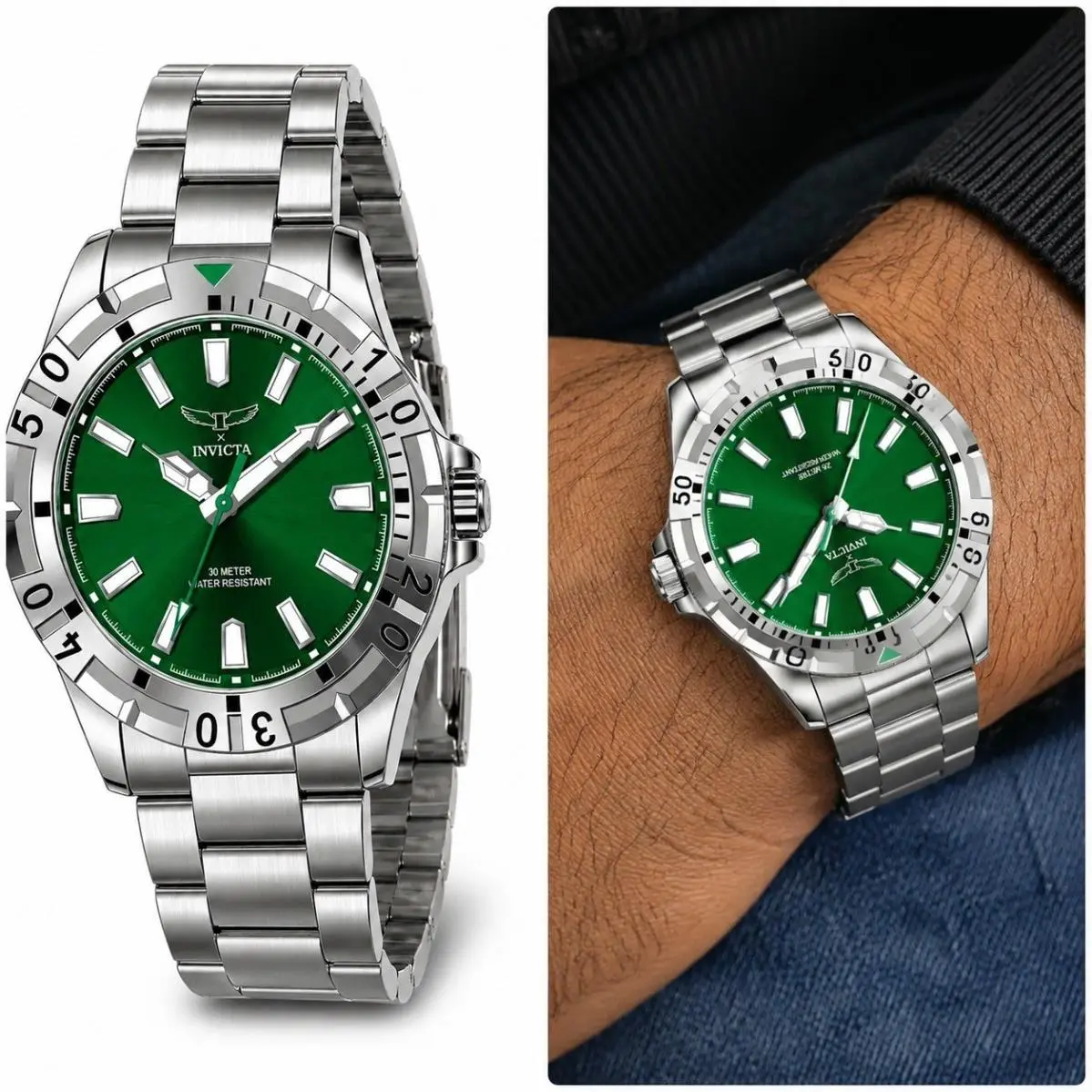 Specialty I  Men`s Watch 42mm Steel Green Dial 69042 by Invicta