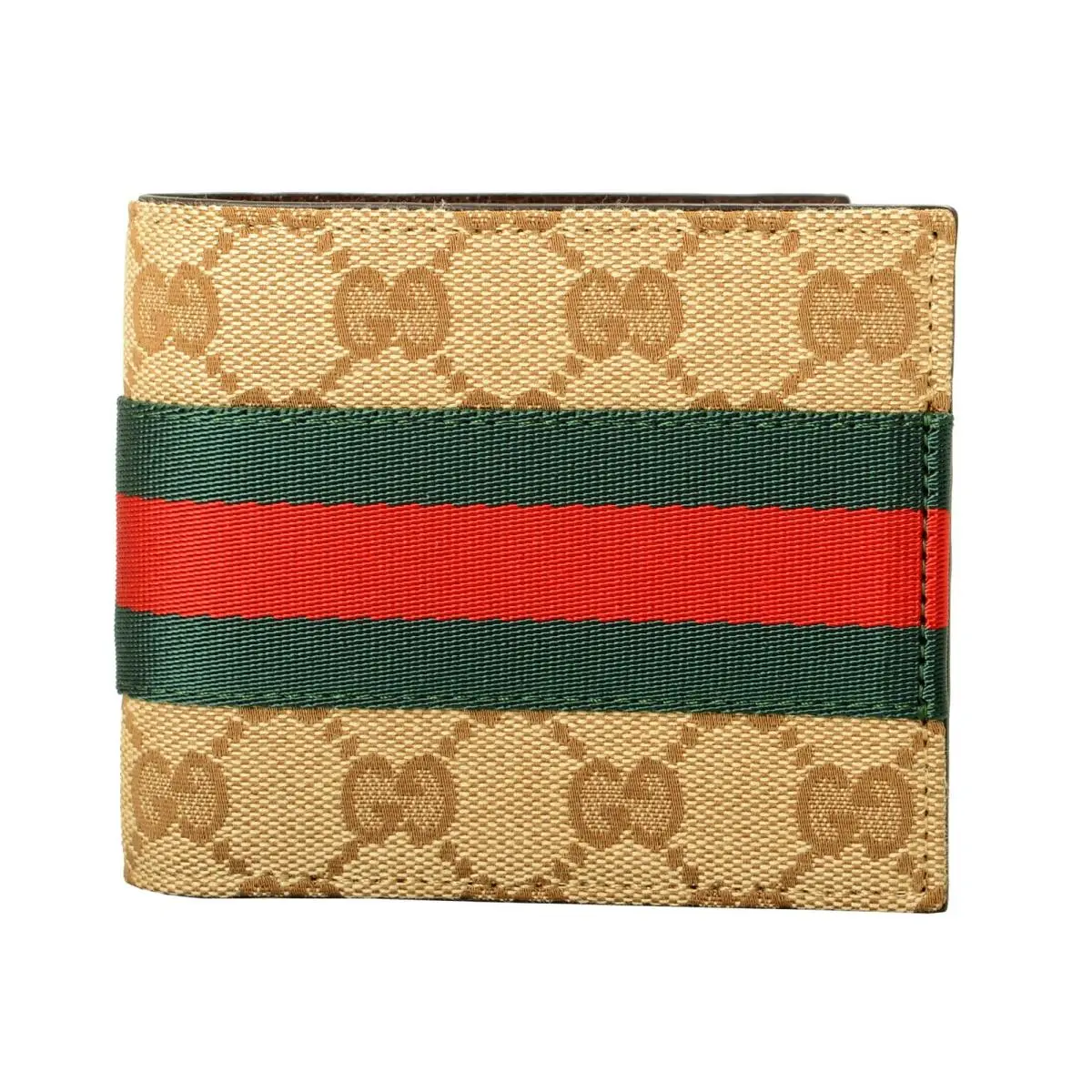 Men`s sima Print Signature  Stripe Bifold Wallet by Gucci