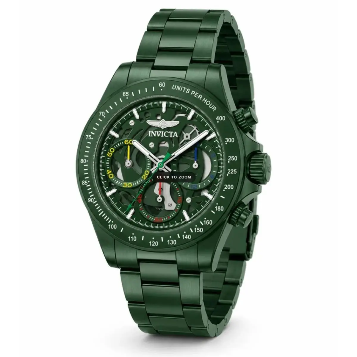 Invicta Speedway Green Label Men`s 40mm Skeleton Dial Chronograph Watch 51033