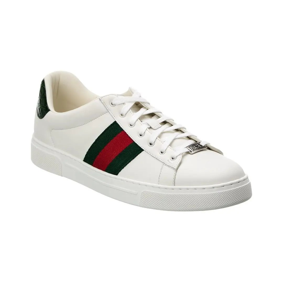 Ace Leather Sneaker Men`s White 6 Uk by Gucci