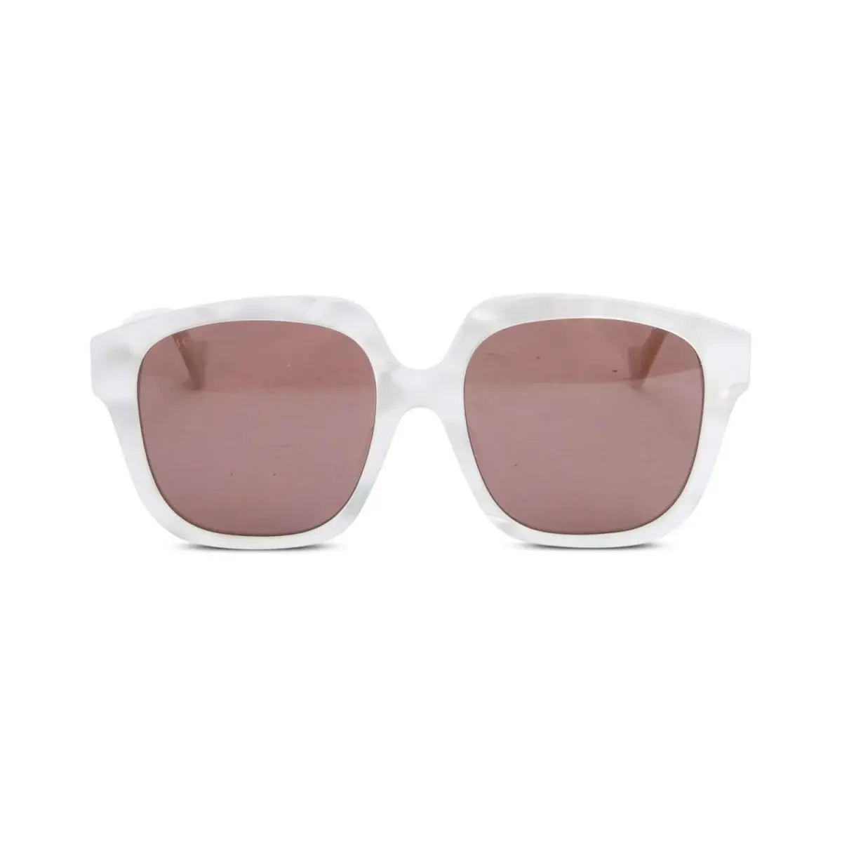 GG1376SA White Acetate `dans Le Vert ` Square Sunglasses w/ Case 55 18 145 by Gucci