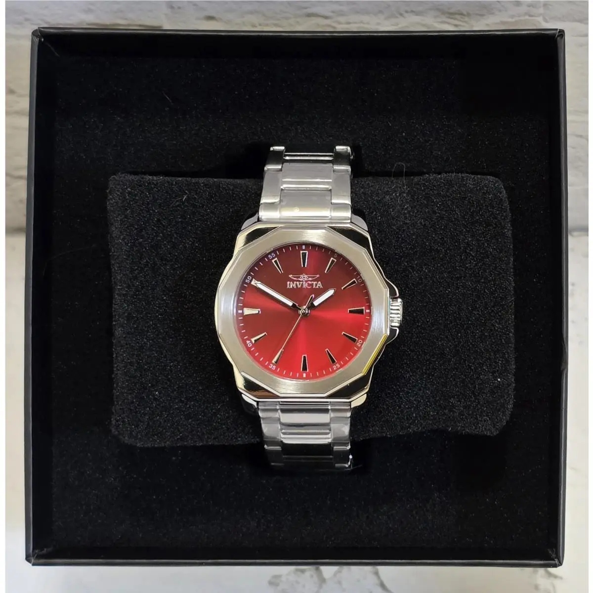 Invicta Speedway Facetio Women`s Watch 34mm Red Dial Steel 50997