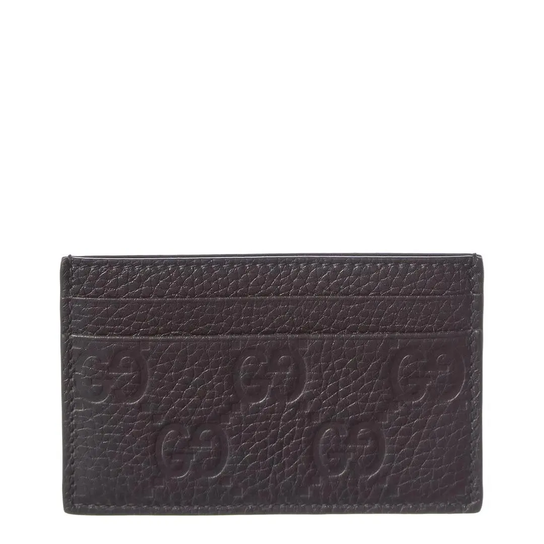 Imprint Leather Card Case Men`s Black Os by Gucci