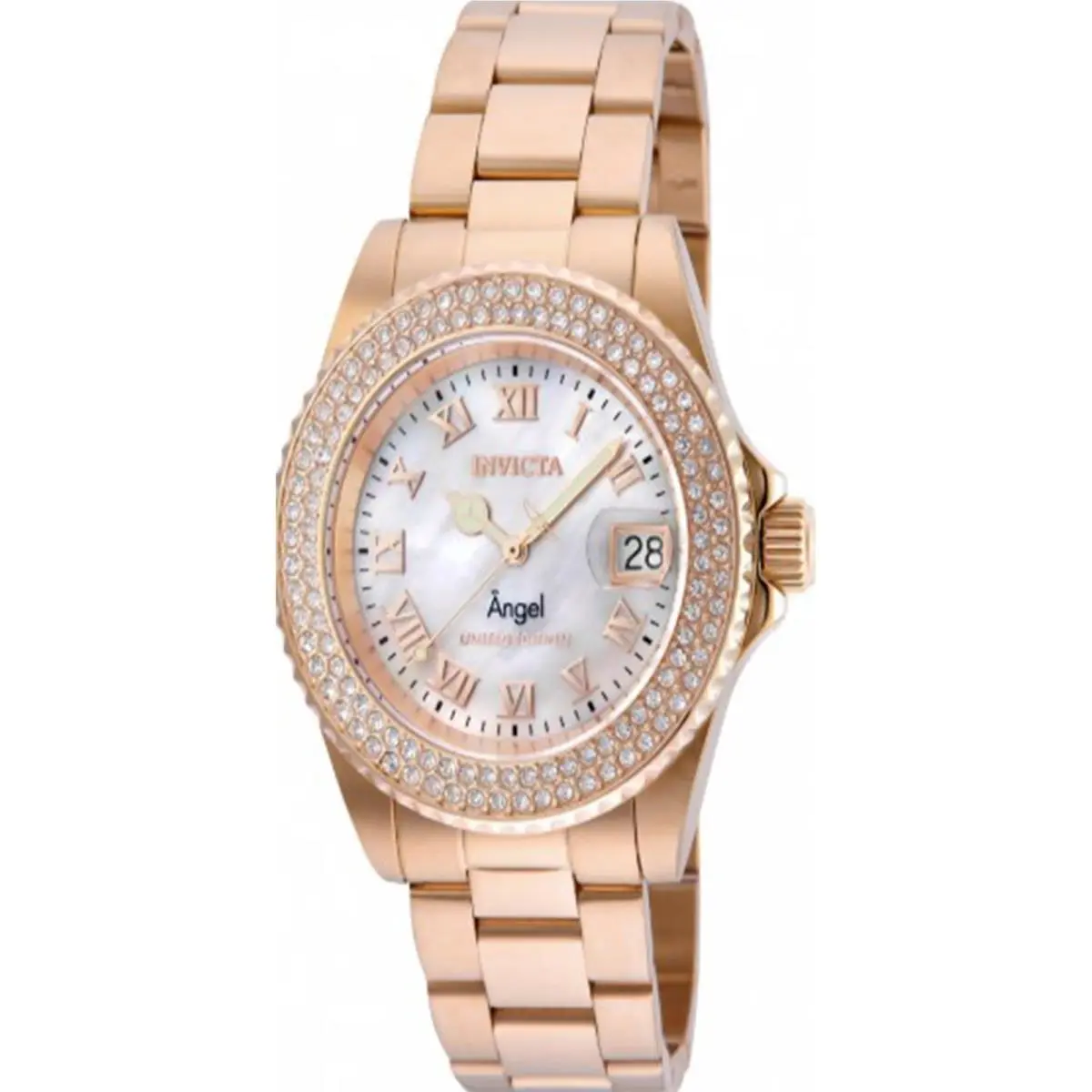 Women`s 24615 Angel Quartz 3 Hand White Dial Watch by Invicta
