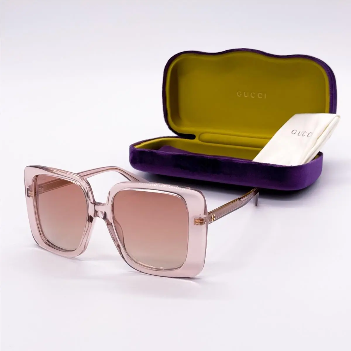 GG1314S 005 Women Beige Pink Square Sunglasses  by Gucci