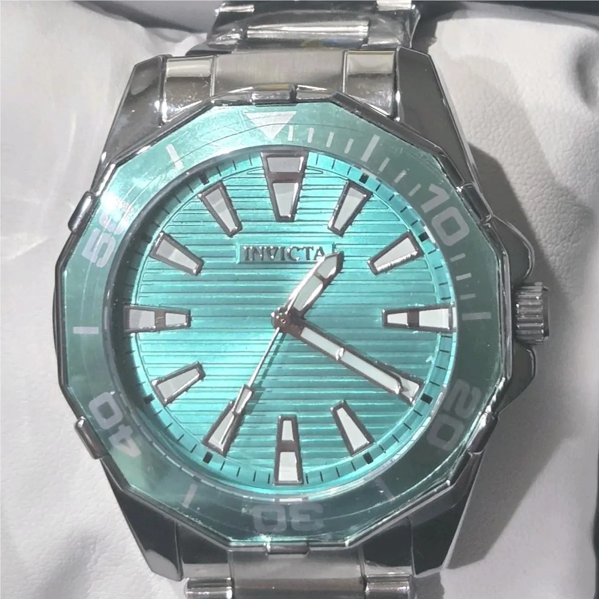 Mens Pro Diver Meridian Watch 79014 46mm Stainless Light Blue Dial by Invicta