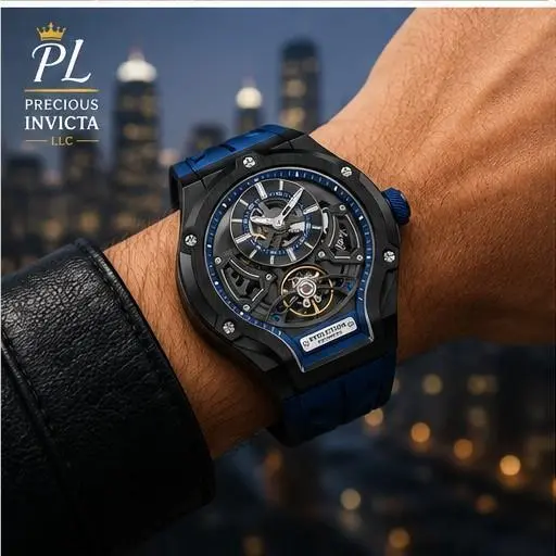 Invicta Men`s 45mm S1 Rally Automatic Skeleton Dial Blue/black/silver SS Watch