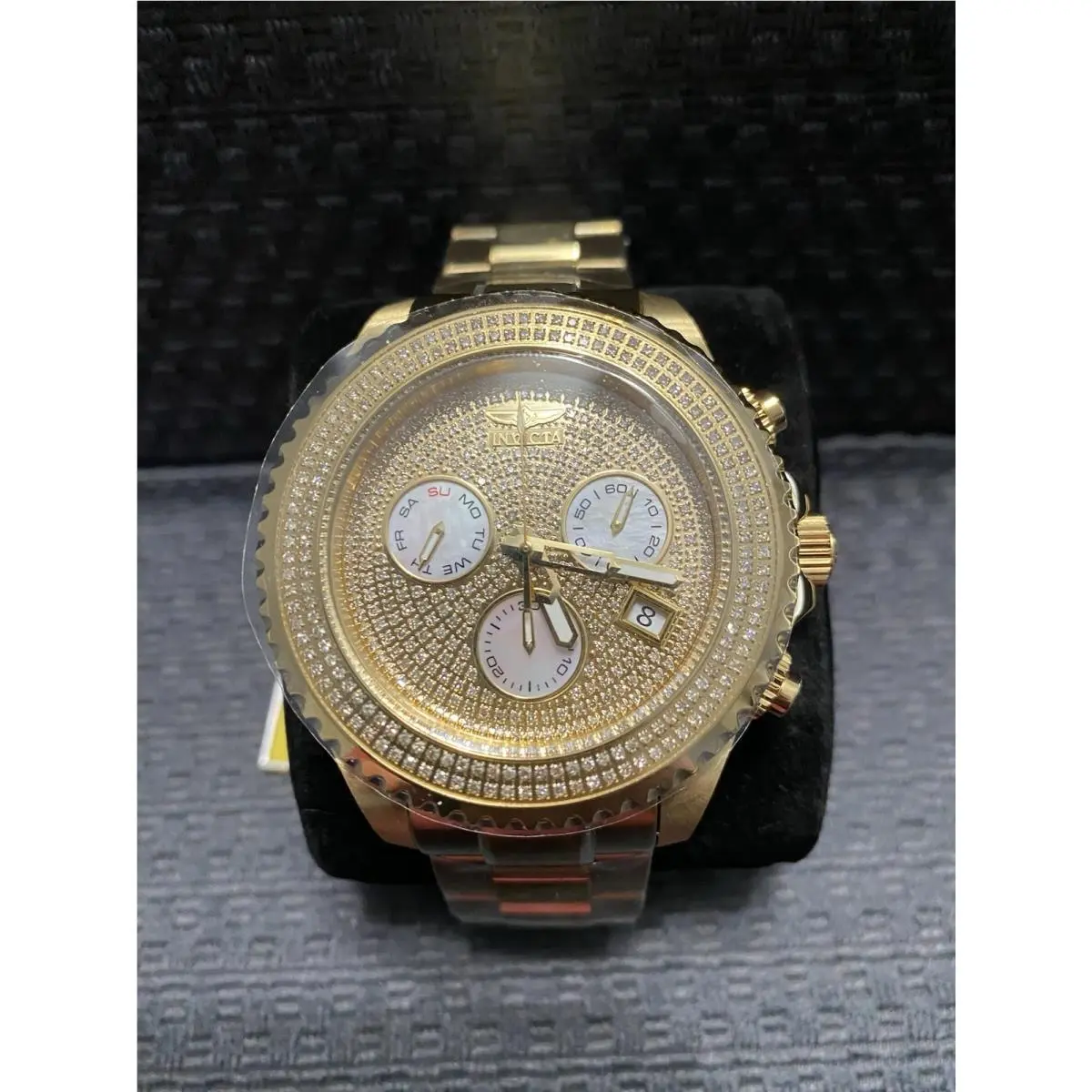 47mm Grand Diver Quartz W/1.94ctw Diamond Gold Tone Watch Model 30332 by Invicta