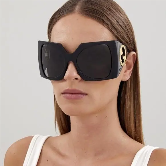Oversized Black Square Women Sunglasses  GG1255S 001 by Gucci
