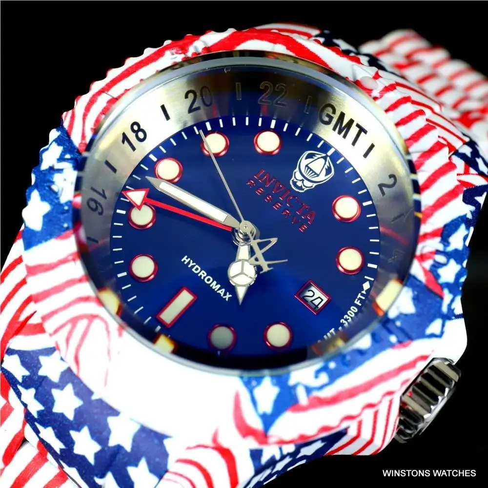 Invicta Reserve Hydromax Hydroplated Usa Flag Stars Stripes 52mm Swiss Watch