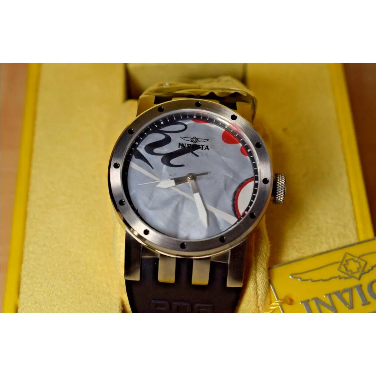Women`s Dna Silicone Rubber Silver-tone Dial Watch - Model 10442 - A by Invicta