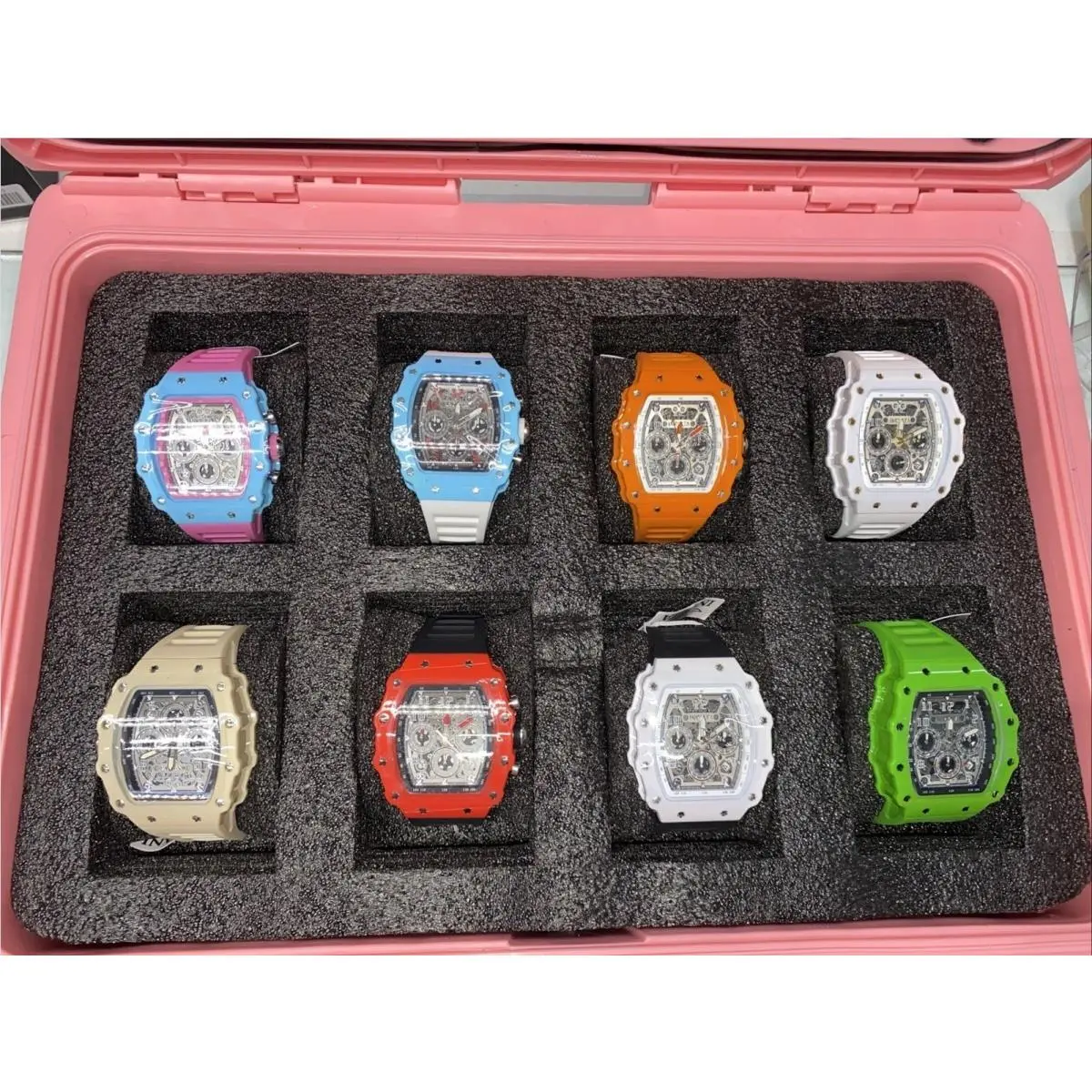 Racing Miami 8 Watch Bundle - Pink Case Signed by F2 Drivers 43mm LE 220 by Invicta