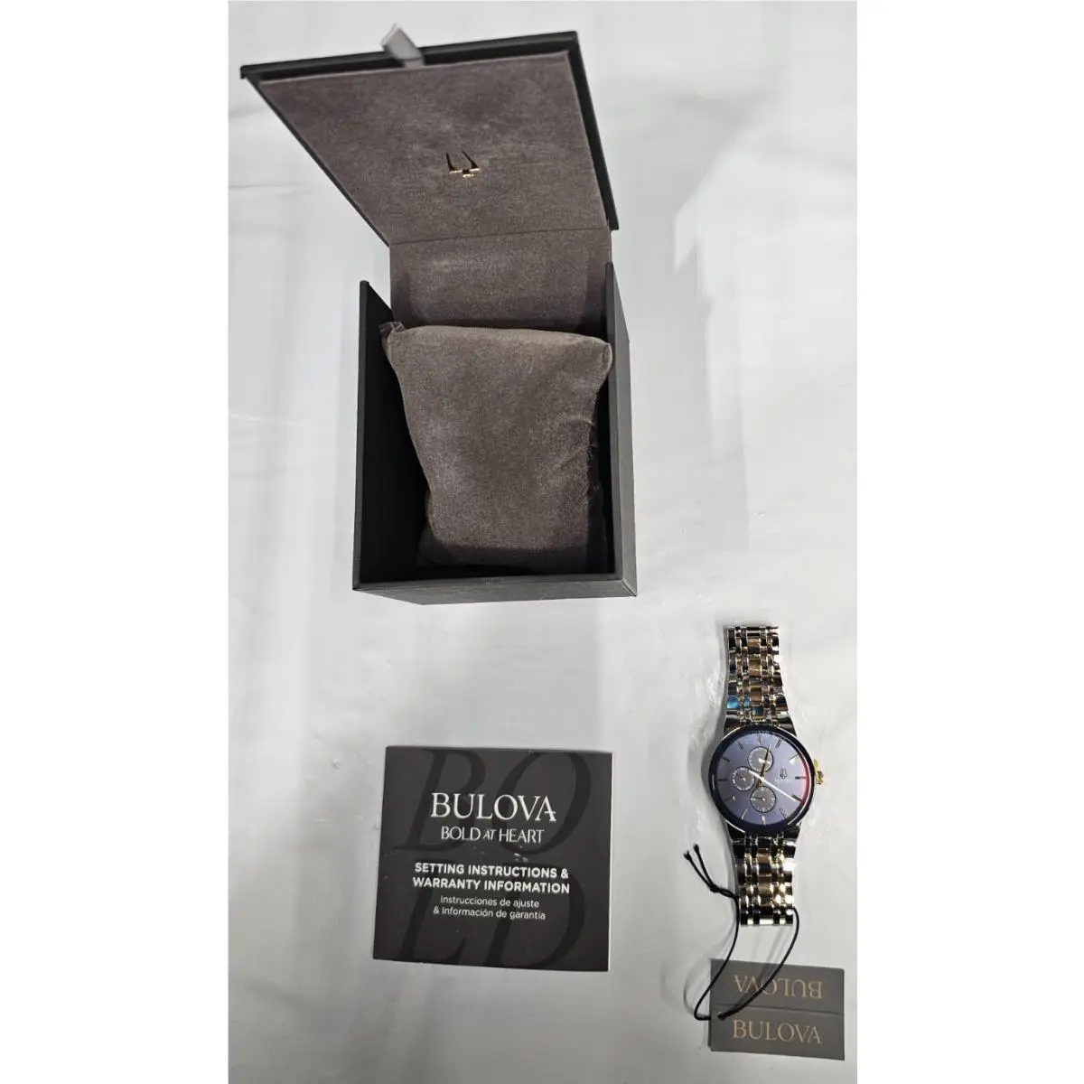 Bulova 98C145 Two Tone Stainless Steel Blue Dial Wrist Watch For Men by Invicta