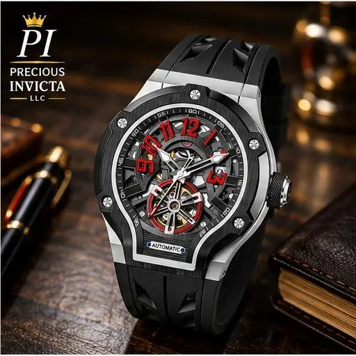 Invicta Men`s 45mm S1 Rally Automatic Skeleton Dial Red/black/silver SS Watch