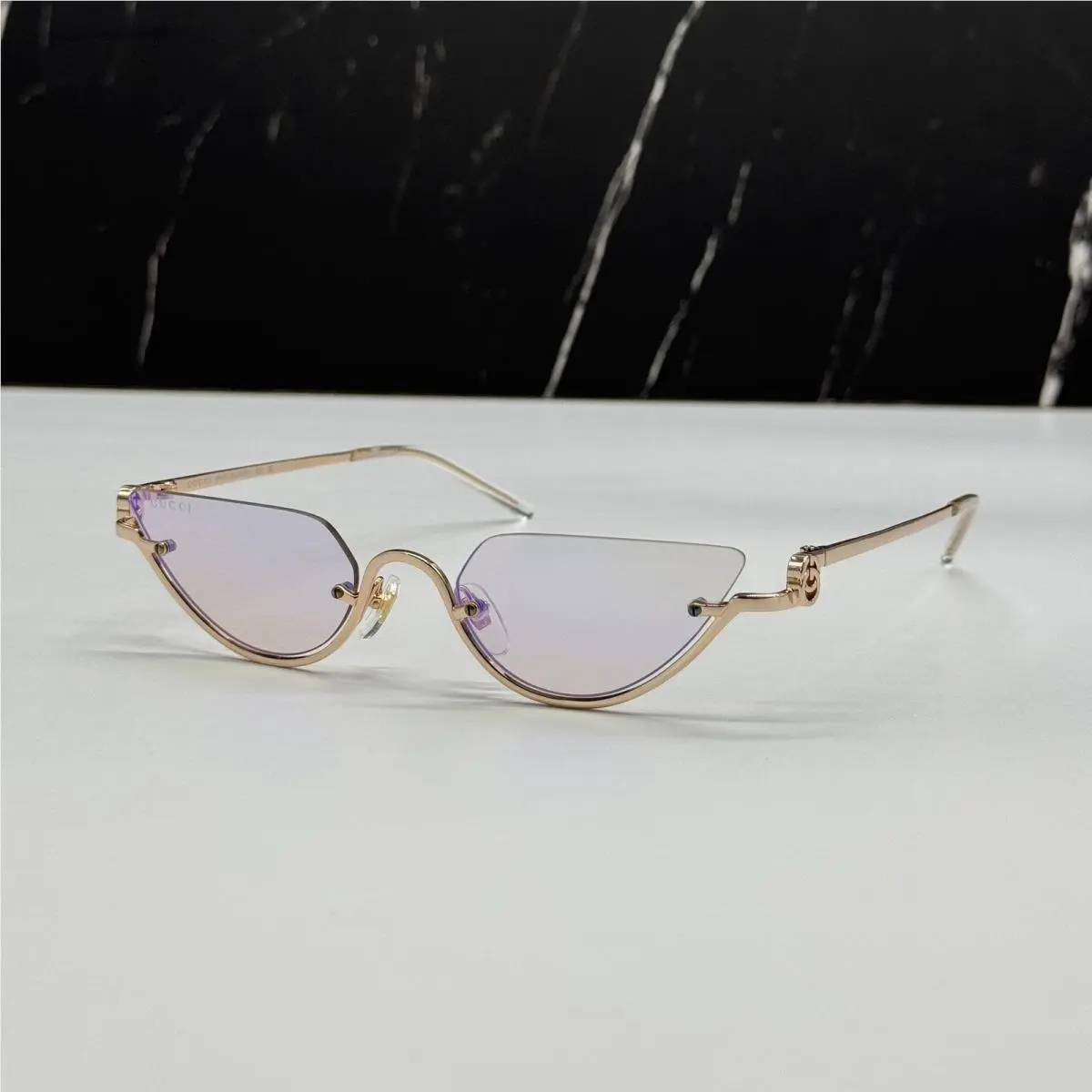 Gold Purple Cat Eye Women Sunglasses GG1603S 005 by Gucci