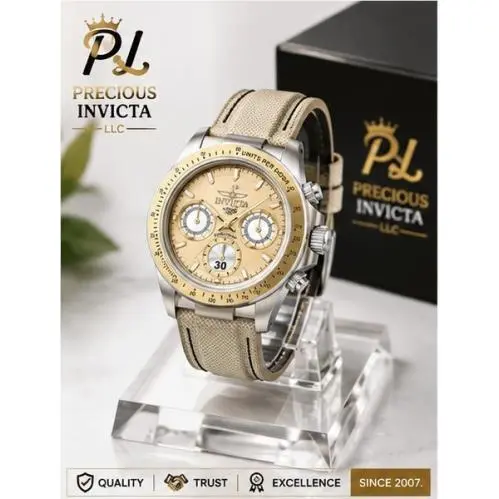 Invicta Men 39.5mm Speedway Quartz Chronograph Gold/beige Tone SS 200m Watch
