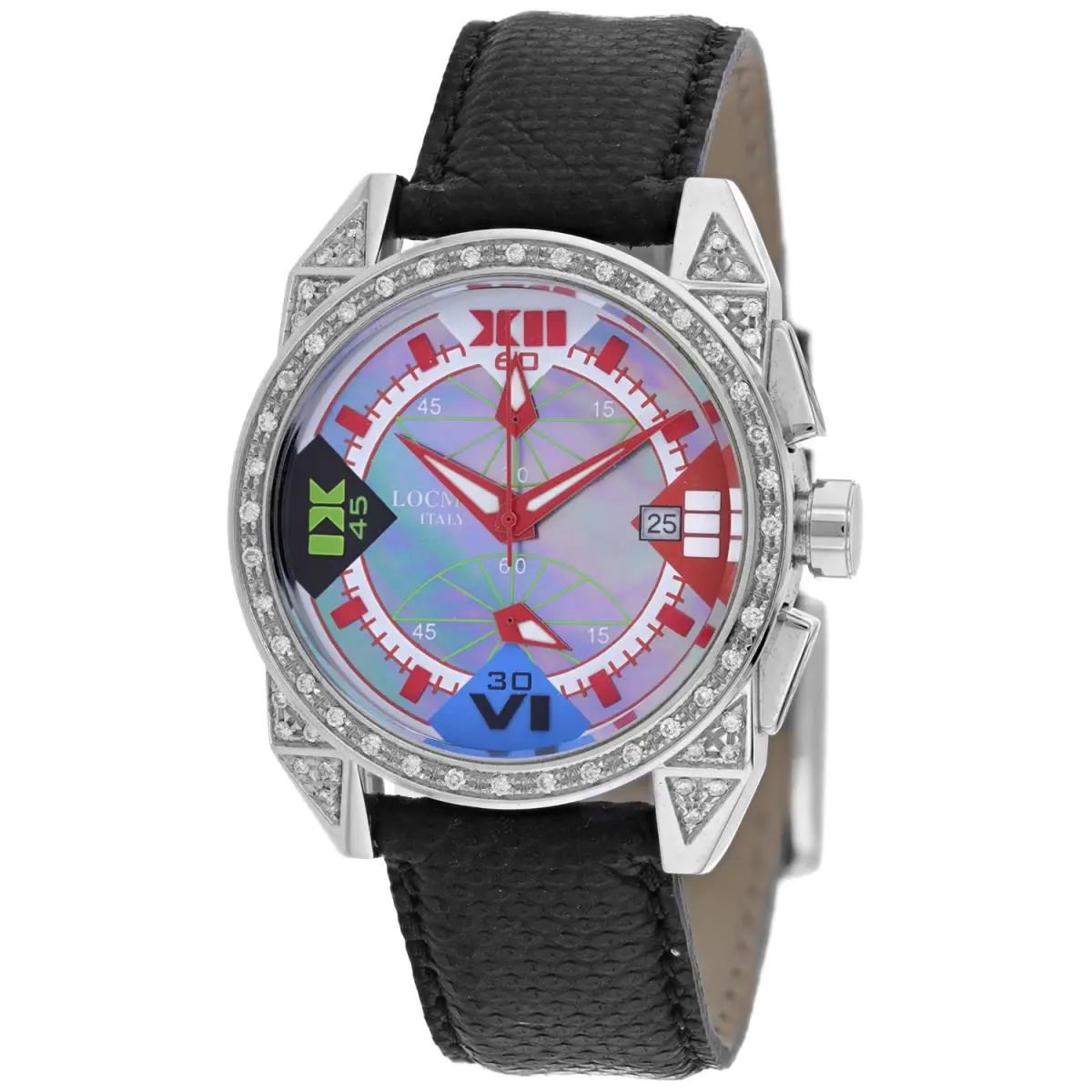 Locman Women`s Cavallo Pazzo Mother of Pearl Dial Watch - 161GRAYDC/BKKS by Locman Italy