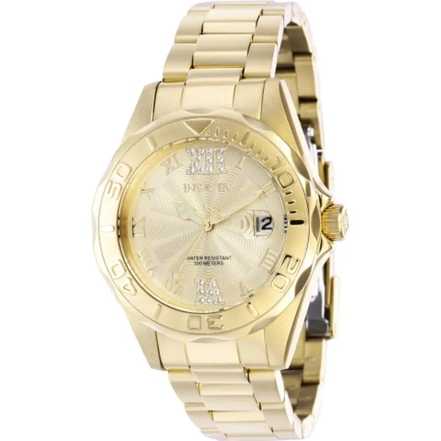 Pro Diver Quartz Gold Dial Ladies Watch 42739 by Invicta
