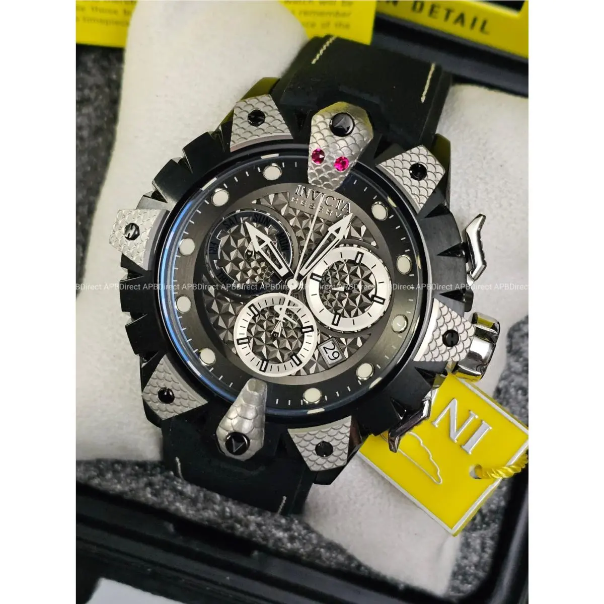 Invicta - Venom Snake Swiss Z60 Chronograph Crystal Eyes Flame Fusion Mens Watch