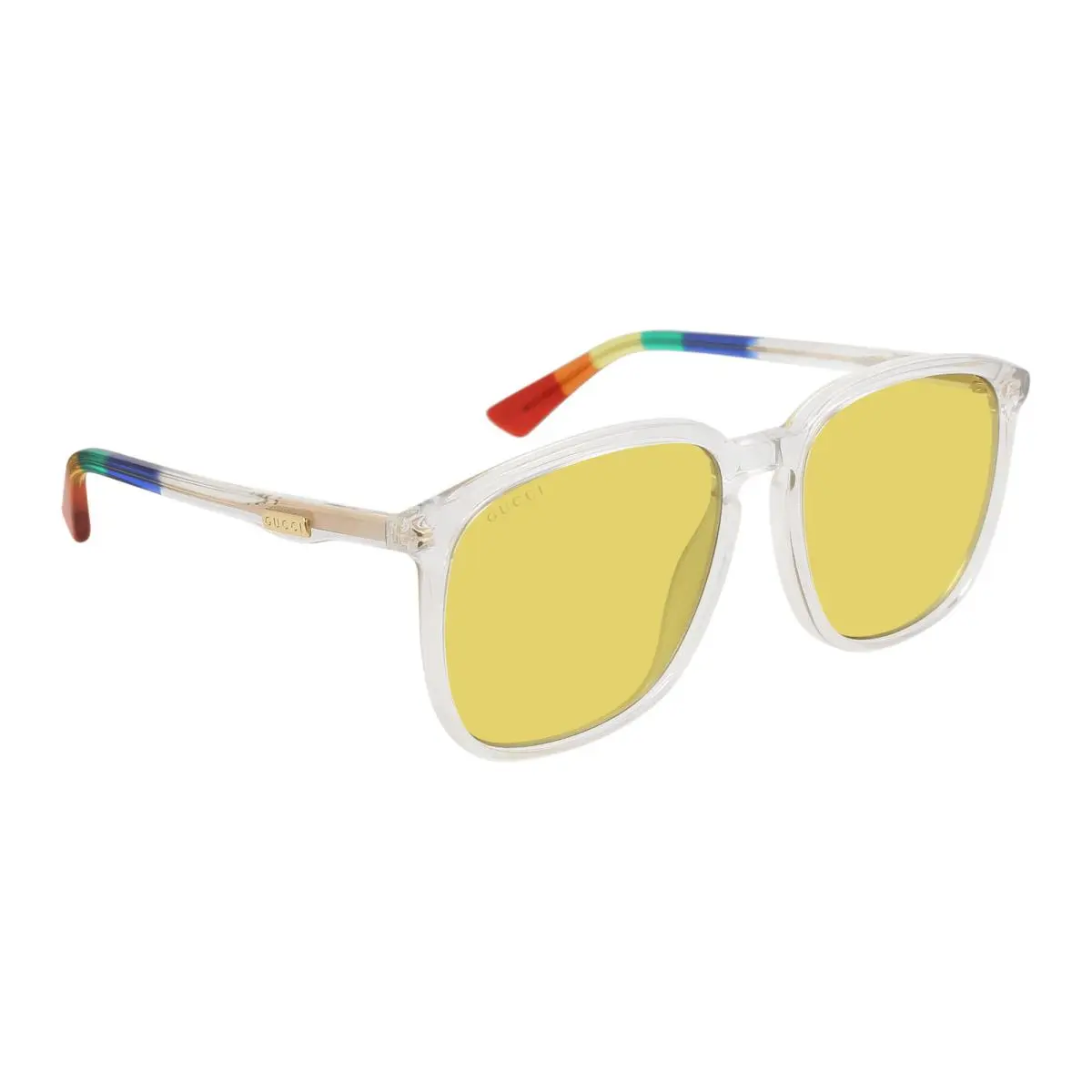GG0265S 004 Sunglasses 55mm Crystal / Yellow Solid Lens by Gucci
