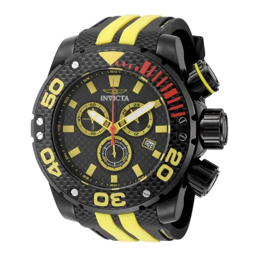 Invicta Sea Hunter Harpoon Strike Men`s Watch - 52mm Yellow Black 48990