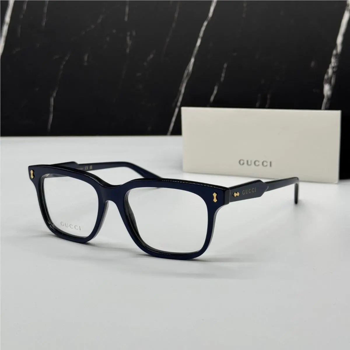 Eyeglasses GG1265O 005 Blue Men Square Eyewear  by Gucci