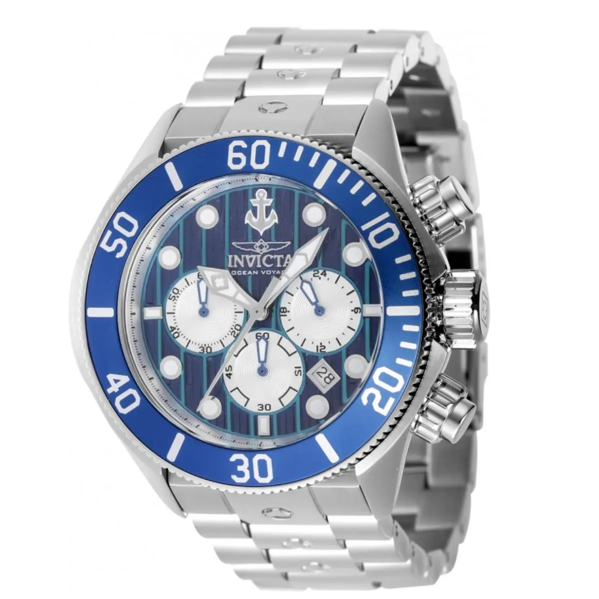 Invicta Pro Diver Stratex Blue Tex Dial Mens 51mm Quartz Chronograph Watch 47832