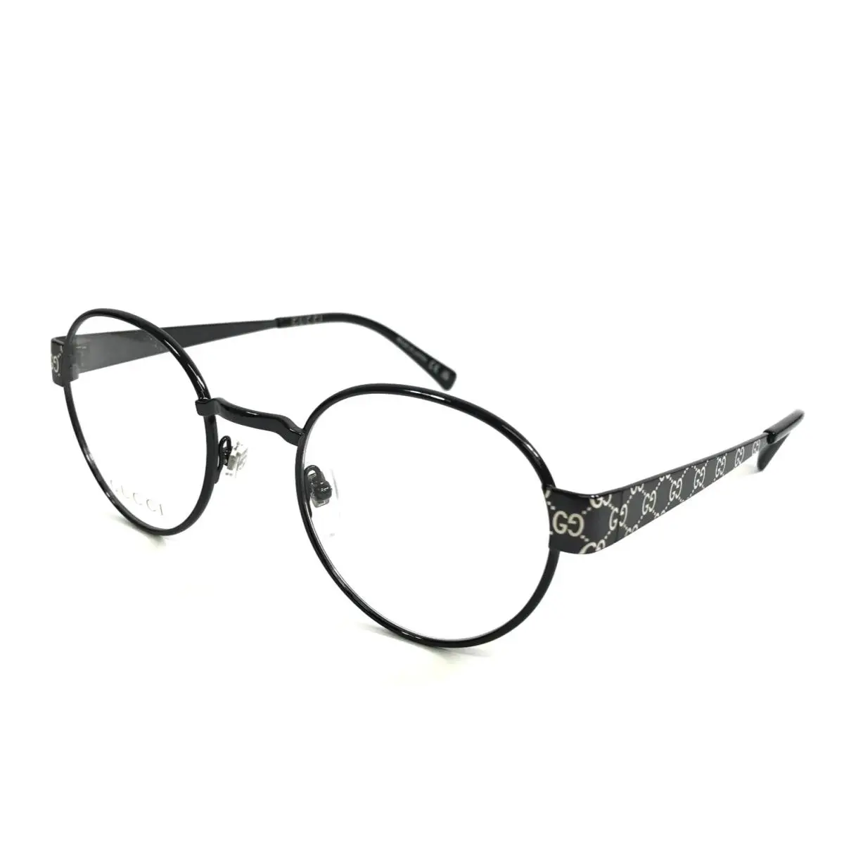 Eyeglasses Frames GG1855O 002 Black Silver Round Wire Rim 48-22-145 by Gucci