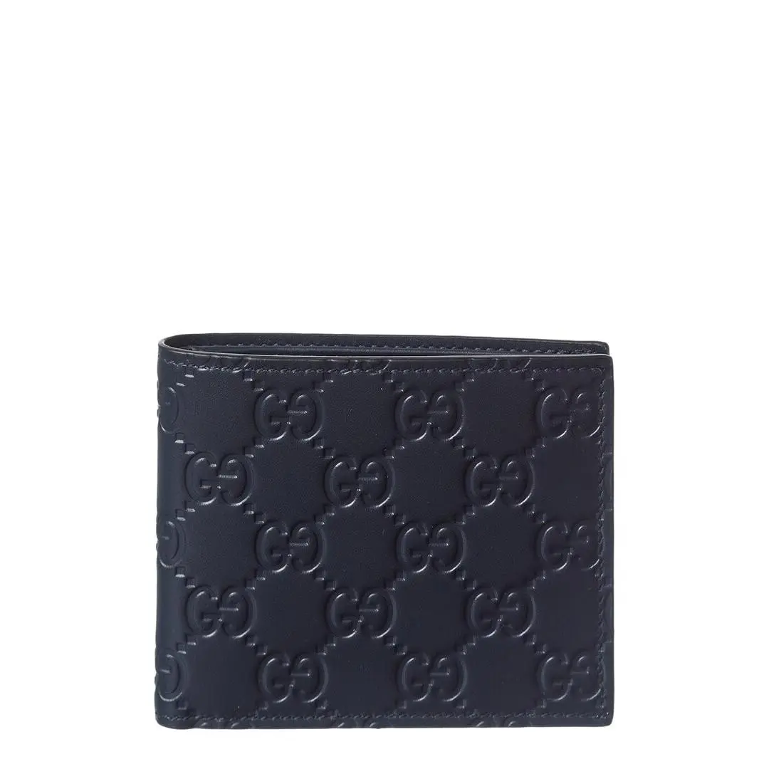 Gg Leather Wallet Men`s Black Os by Gucci