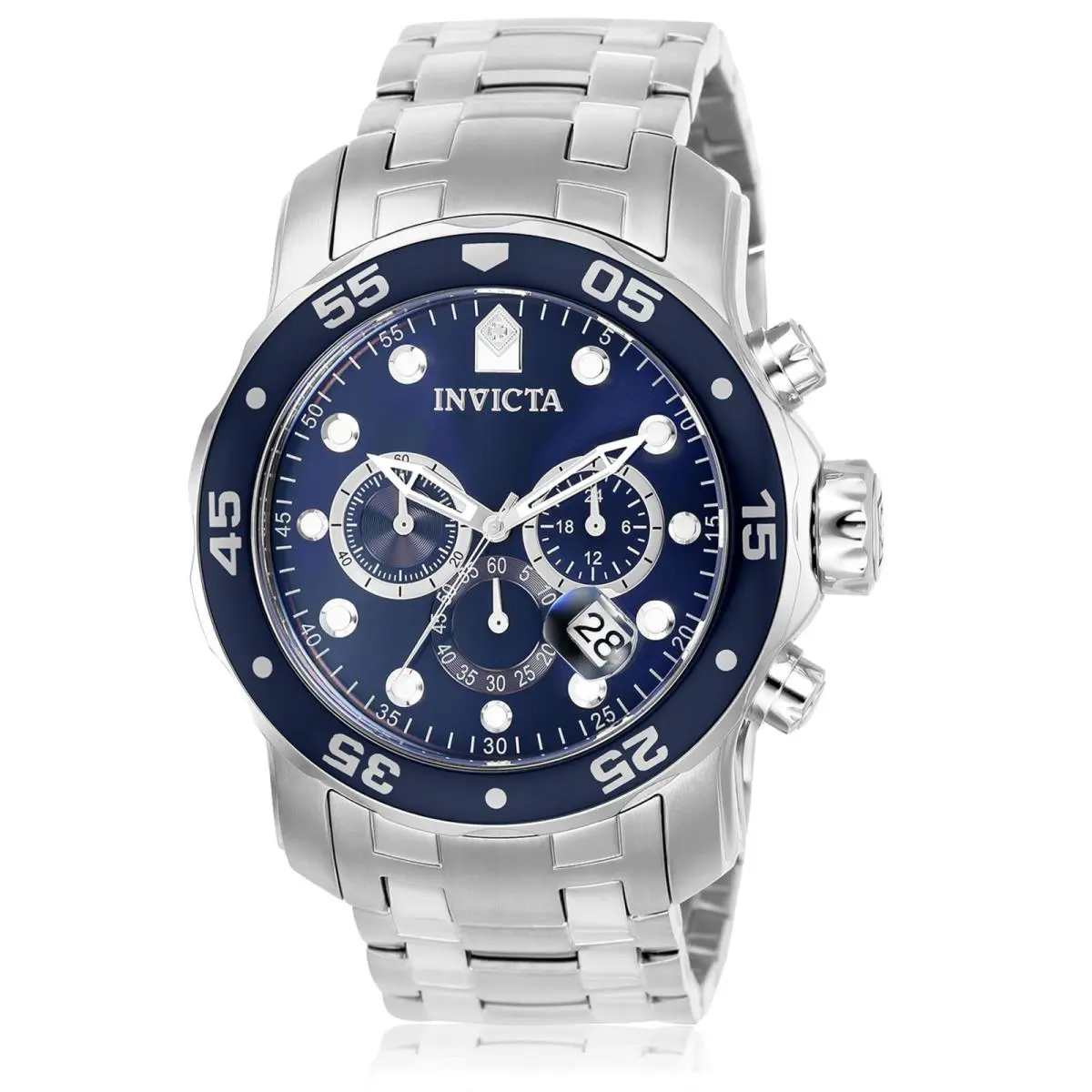 Invicta Men`s 0070 Pro Diver Collection Stainless Steel Blue Dial Watch