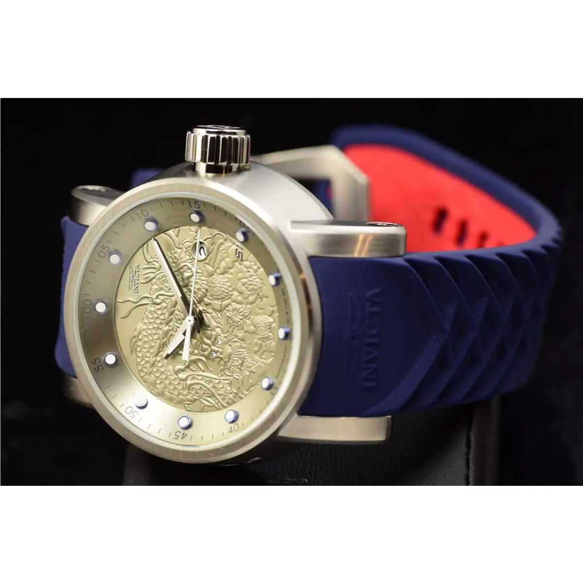 Invicta Men`s 48mm S1 Rally Dragon Automatic Antique Silver Blue Tone Watch