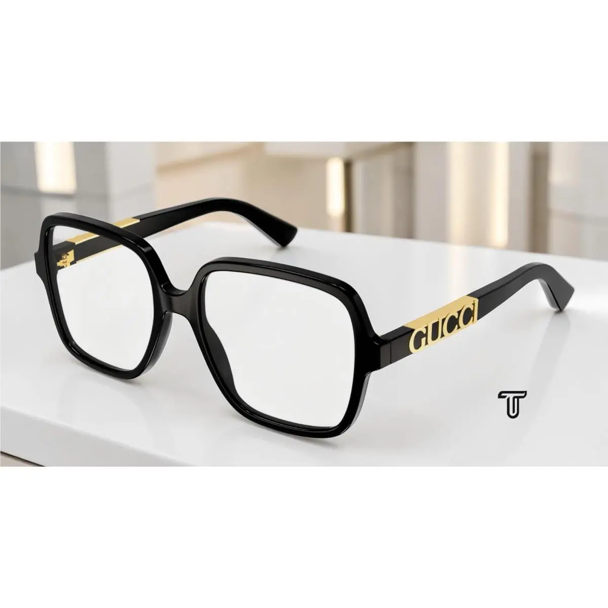 GG1193O 001 Rectangular Squared Black Demo Lens 56 mm Women`s Eyeglasses by Gucci