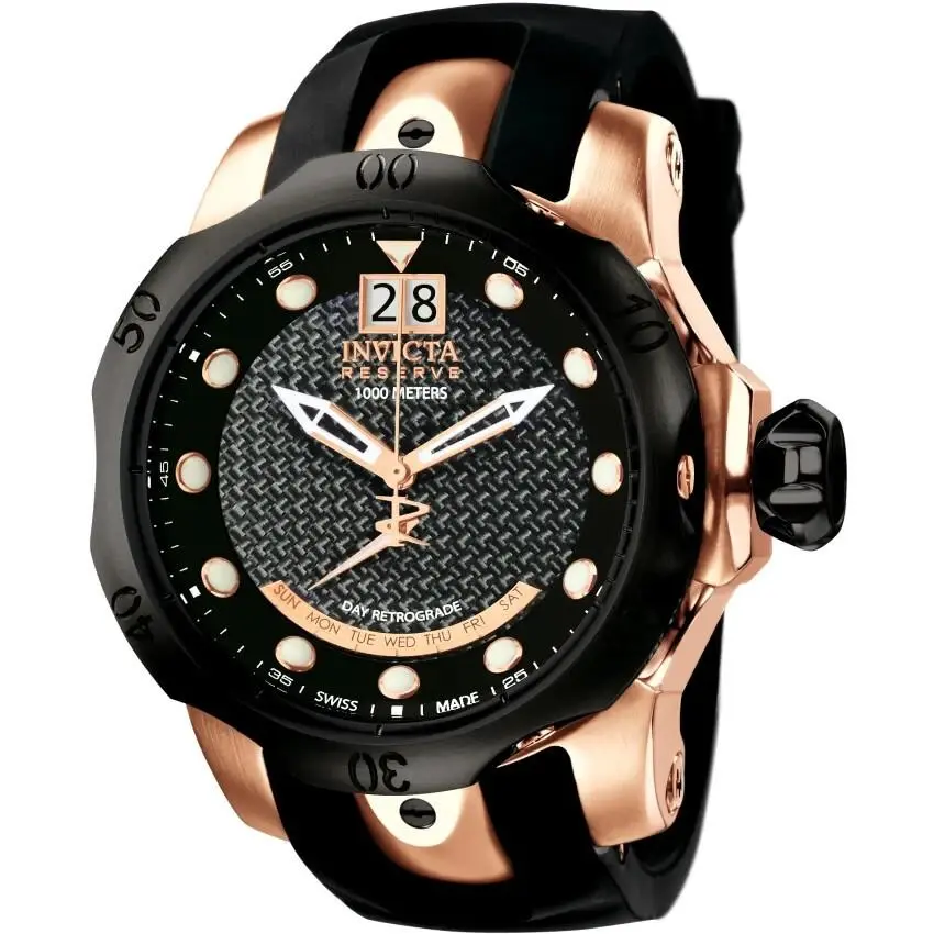 Reserve Venom Swiss Made 1000M Diver Black Carbon Fiber Watch 1594 by Invicta