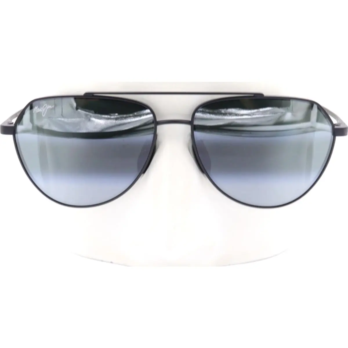 Waiwai Matte Black Titanium Aviator Sunglasses 634-02 / MJ0634S-004 by Maui Jim