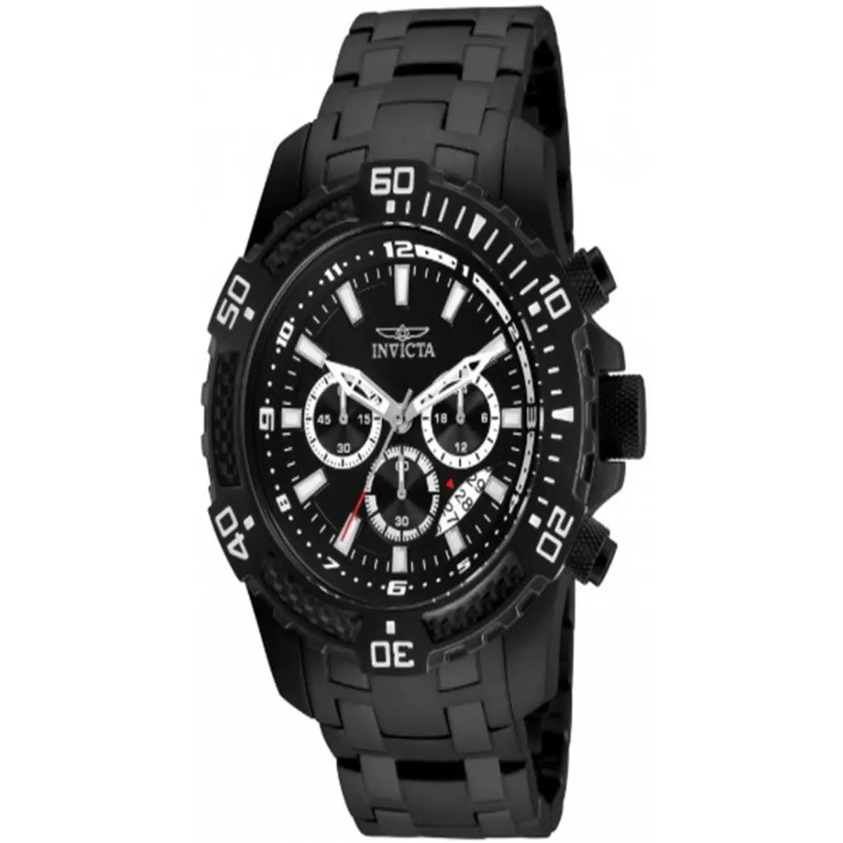 Men`s 24858 Pro Diver Quartz Chronograph Silver Dial Watch by Invicta