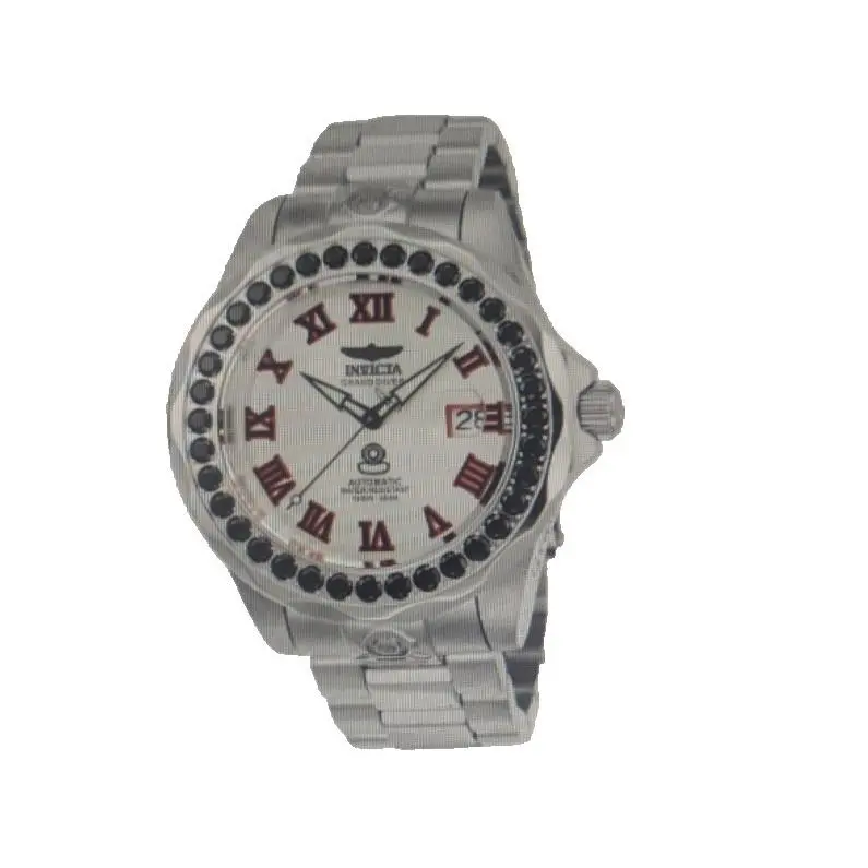 Men`s  Silver Watches with Black Jems Around The Face by Invicta