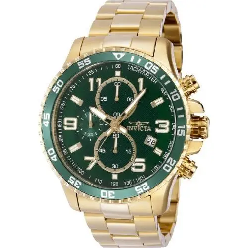 Invicta Men`s 48mm Specialty 48mm Mach Gala Gold/green Tone Chronograph SS Watch