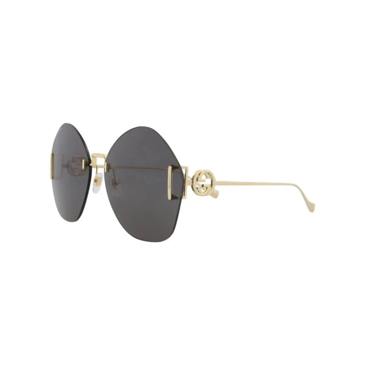 Womens GG1203S 002 65 Round/oval Gold Gold Grey Fashion Designer Eyewear by Gucci
