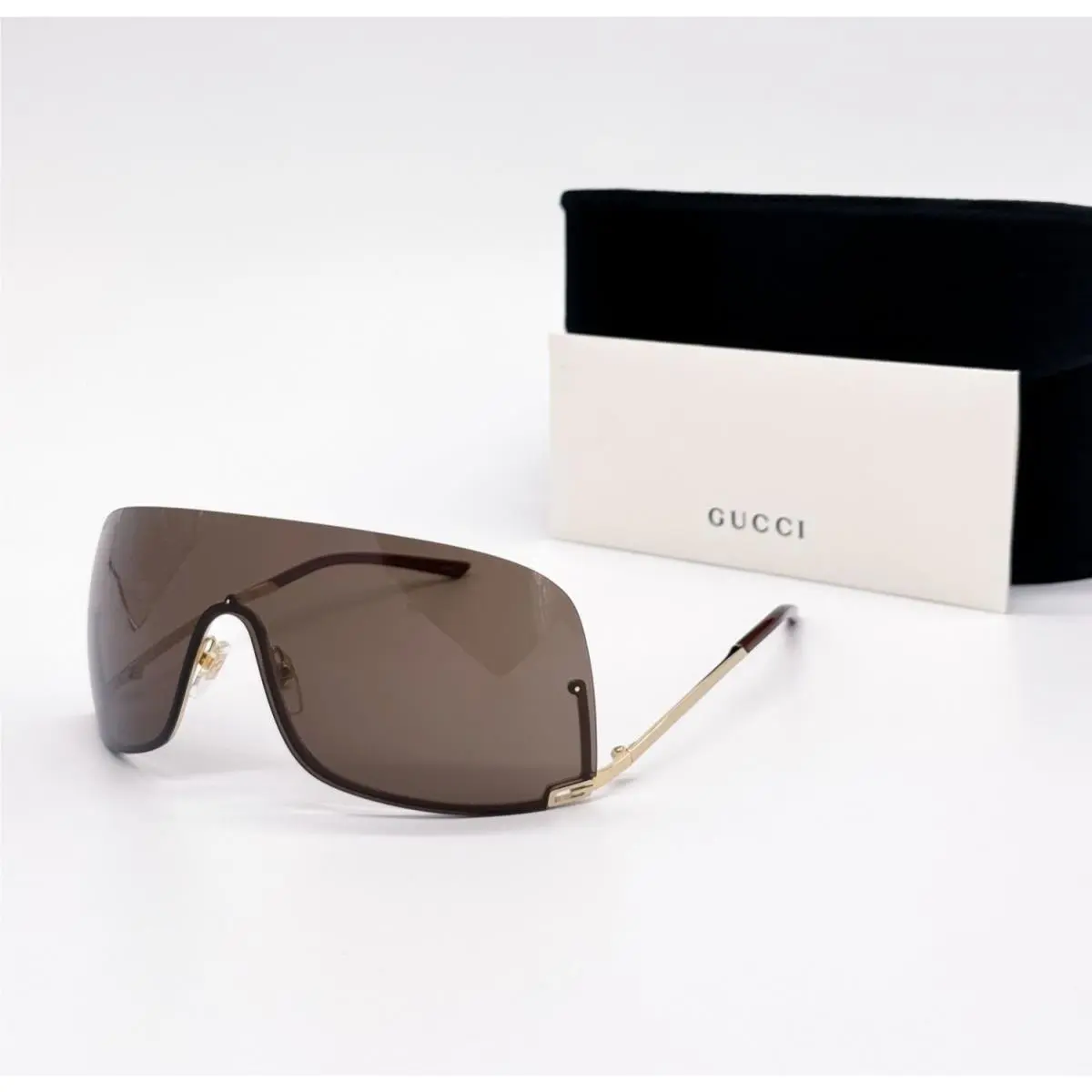 Gucci Sunglasses GG1560S 002 Gold Shield Unisex Gucci Eyewear