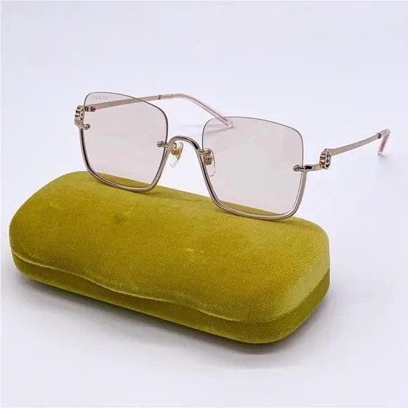 GG1279S 004 Collection Women Gold Cream Square Sunglasses by Gucci