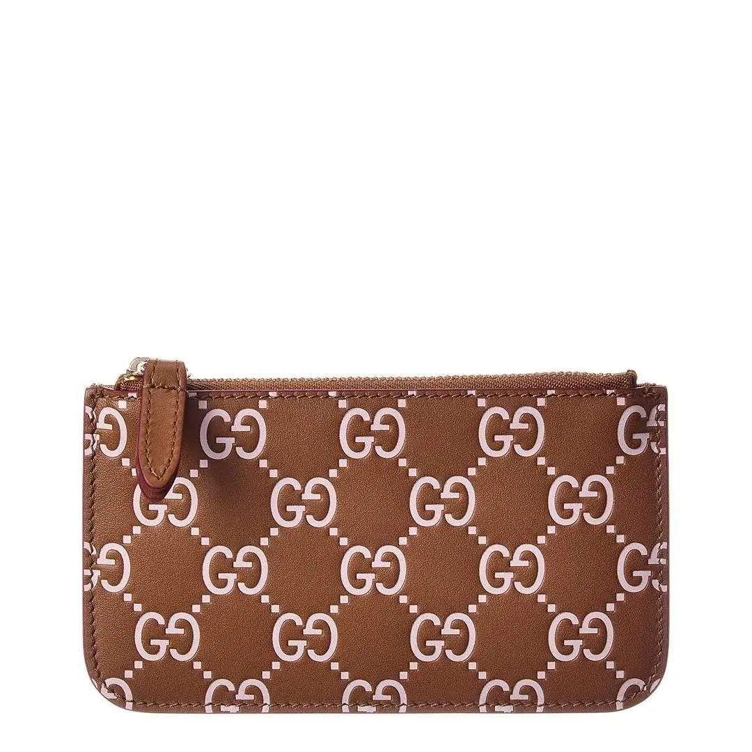 Emblem Gg Leather Key Case Women`s Pink by Gucci