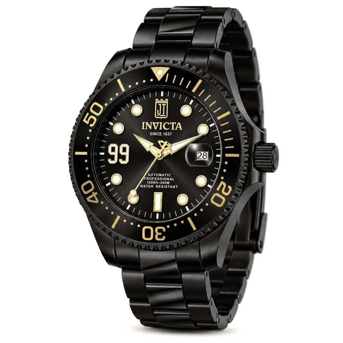 JT Automatic Black Tone Case Black Metal Dial Black Band 47mm 51311 by Invicta