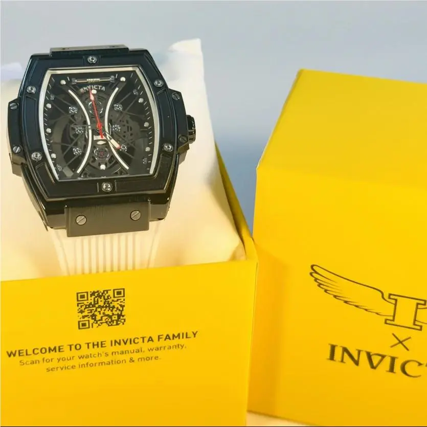 69844 Invicta S1 Rally Mens 50mm Chronograph Black Case White Silicone Strap